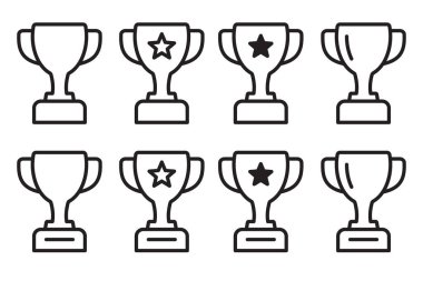 Kupa ikonu. Kupa, galibiyet kupası, zafer kupası ikonu. Web ve mobil için ödül sembolü işareti.