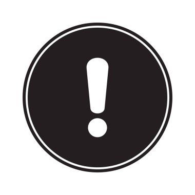 Simgeyi uyar. Uyarı işareti ve sembol. Çemberde ünlem işareti.