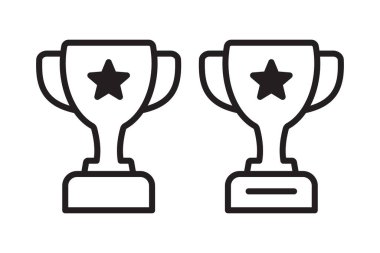 Kupa ikonu. Kupa, galibiyet kupası, zafer kupası ikonu. Web ve mobil için ödül sembolü işareti.