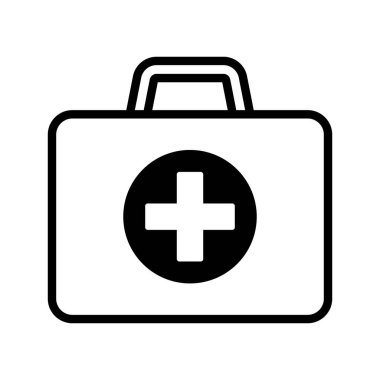İlk yardım kutusu simgesi, tıbbi evrak çantası simgesi.