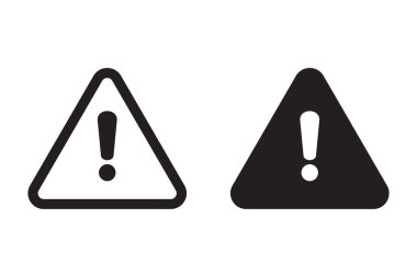 Simgeyi uyar. Uyarı işareti ve sembol. Üçgende ünlem işareti.