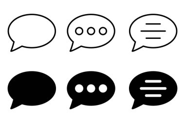 Sohbet ikonu. Konuşma balonu konuşma ikonu. Diyalog balonu simgesi.