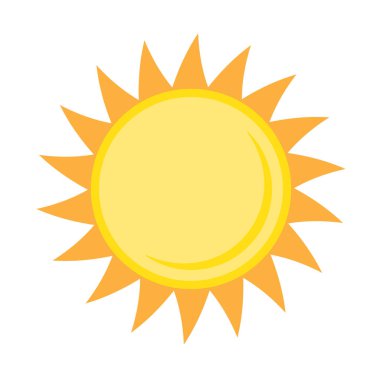 Güneş simgesi düz stil, basit sarı güneş.