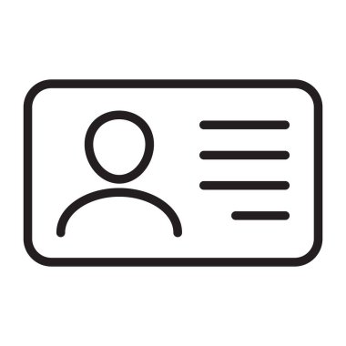 Kimlik kartı simgesi koleksiyonu. Çalışan katip kartı, ehliyet, kimlik kartı, personel kimlik kartı sembolü. Web sitesi ve mobil uygulama için tasarım.