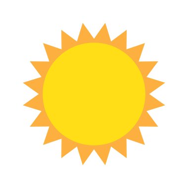 Güneş simgesi düz stil, basit sarı güneş.