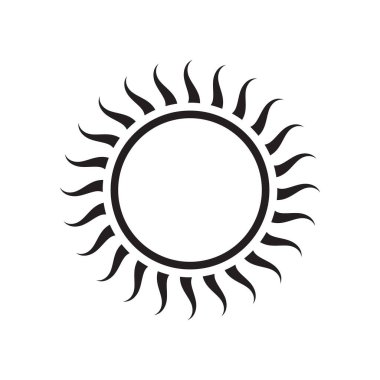 Güneş simgesi, beyaz üzerine izole edilmiş güneş sembolü.