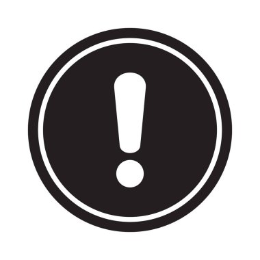 Simgeyi uyar. Uyarı işareti ve sembol. Çemberde ünlem işareti.