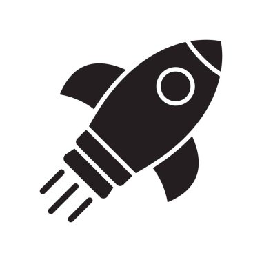 Roket ikonu. Basit roket işareti. Roket fırlatma simgesi.