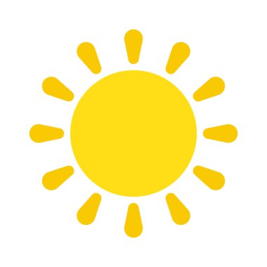 Güneş simgesi düz stil, basit sarı güneş.