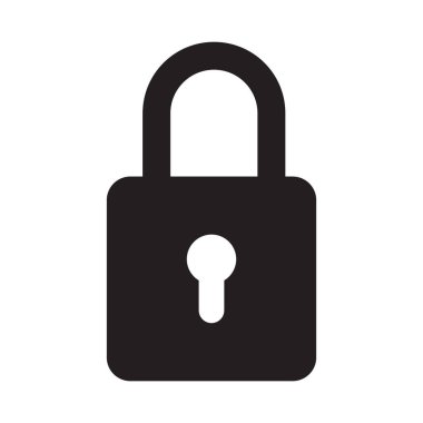 Asma kilit ikonu, güvenlik simgesi. Anahtar deliği simgesi ile asma kilit.