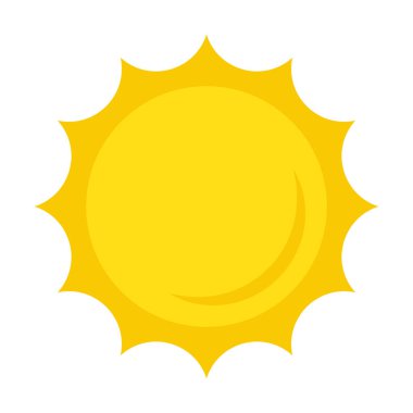 Güneş simgesi düz stil, basit sarı güneş.