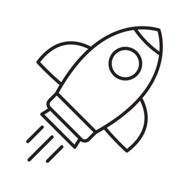 Roket ikonu. Basit roket işareti. Roket fırlatma simgesi.