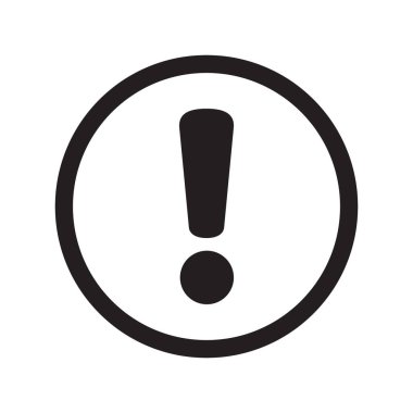 Simgeyi uyar. Uyarı işareti ve sembol. Çemberde ünlem işareti.