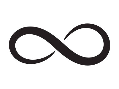 El çizimi sonsuzluk sembolü. Siyah sonsuzluk ikonu. Sonsuzluk, sonsuzluk, sınırsız ve sonsuz işaretler..