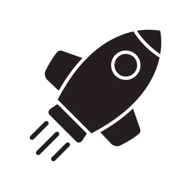 Roket ikonu. Basit roket işareti. Roket fırlatma simgesi.