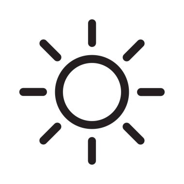 Güneş simgesi izole vektör işareti.