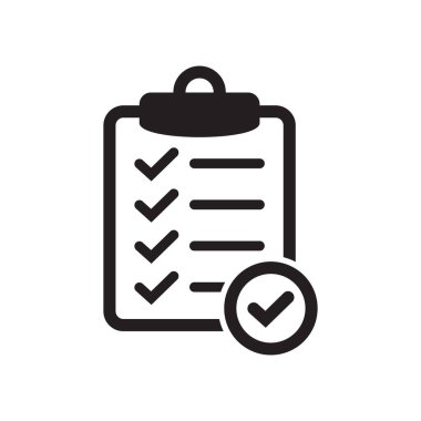 Arkaplanda işaretleme simgesi olan pano izole edildi. Web sitesi ve uygulama tasarımı için işaretleme listesi işareti.