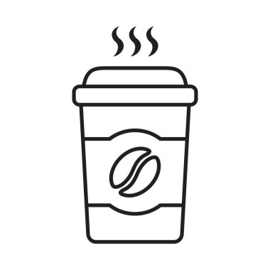 Sıcak kahve fincanı ikonu. Kağıt kahve fincanı simgesi beyaz arkaplanda izole.