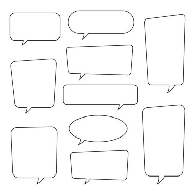 Konuşma balonu, konuşma balonu, sohbet balonu çizgisi uygulamalar ve web siteleri için resim simgesi.