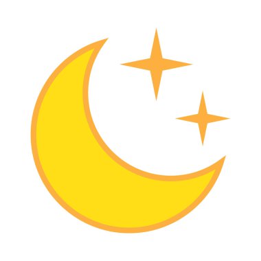 Yıldızlı ay ve düz güneş ikonu, gece ve gündüz ikonu.