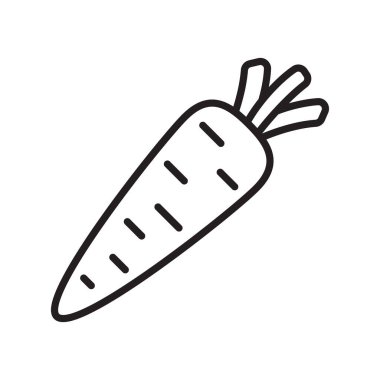 Havuç çizgisi ikonu. Sebze burcu. Diyet beslenme vektörü sembolü.