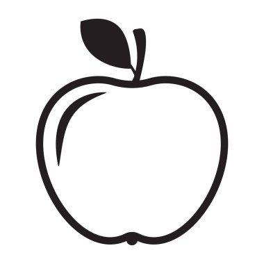 Elma ikonu. Web sitesi ve uygulama tasarımı için Apple işaret sembolü.