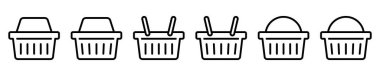 Alışveriş sepeti simgesi - vektör çizgisi simgeleri.