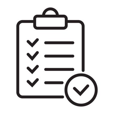 Arkaplanda işaretleme simgesi olan pano izole edildi. Web sitesi ve uygulama tasarımı için işaretleme listesi işareti.