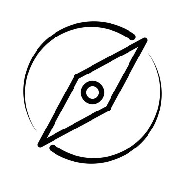 Pusula simgesi, seyahat simgesi, harita illüstrasyonu.