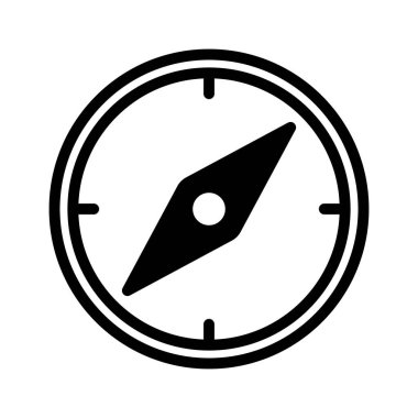 Pusula simgesi, seyahat simgesi, harita illüstrasyonu.