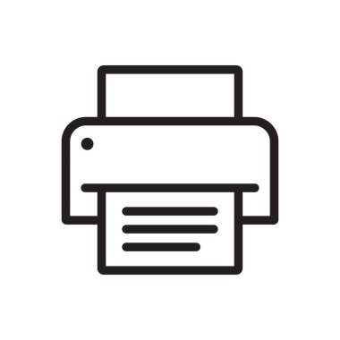 Yazıcı simgesi beyaz arka plan üzerinde. Vektör çizim.