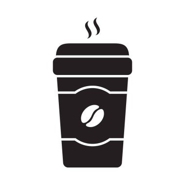 Sıcak kahve fincanı ikonu. Kağıt kahve fincanı simgesi beyaz arkaplanda izole.