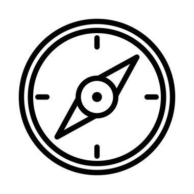 Pusula simgesi, seyahat simgesi, harita illüstrasyonu.