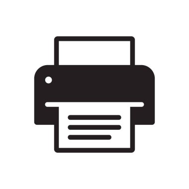 Yazıcı simgesi beyaz arka plan üzerinde. Vektör çizim.