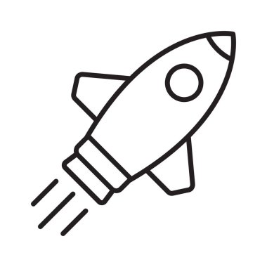 Roket ikonu. Basit roket işareti. Roket fırlatma simgesi.