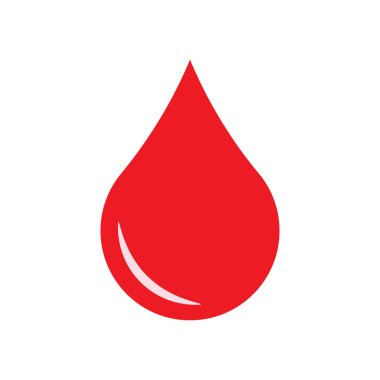 Kan damlası ikonu, kırmızı kan damlası işareti. Tıbbi tasarım ögesi.