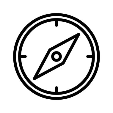 Pusula simgesi, seyahat simgesi, harita illüstrasyonu.