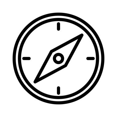 Pusula simgesi, seyahat simgesi, harita illüstrasyonu.