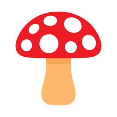 Düz mantar ikonu. Mantar mantarı, uçar gider. 