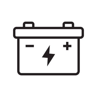 Araba aküsü ikonu. Araba akümülatörü simgesi. Otomatik pil simgesi.
