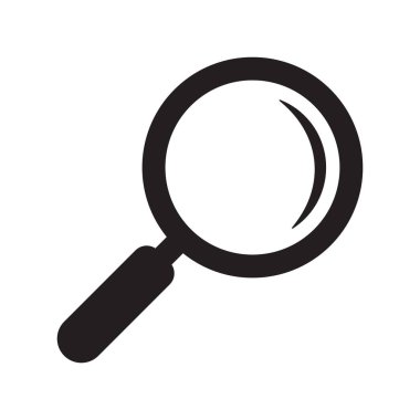 Büyüteç simgesi, büyüteç ya da silindir simgesi. Arama simgesi.