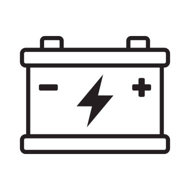 Araba aküsü ikonu. Araba akümülatörü simgesi. Otomatik pil simgesi.