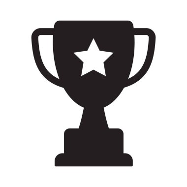 Kupa ikonu. Kupa, galibiyet kupası, zafer kupası ikonu. Ödül sembolü veya işareti.