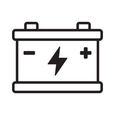 Araba aküsü ikonu. Araba akümülatörü simgesi. Otomatik pil simgesi.