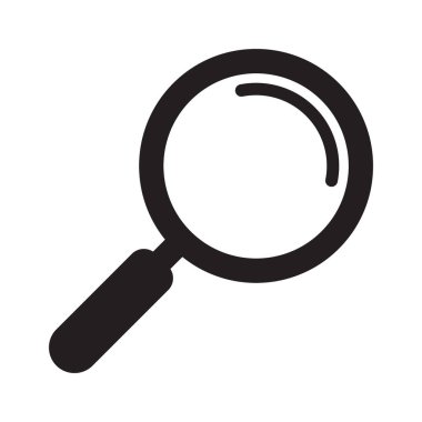 Büyüteç simgesi, büyüteç ya da silindir simgesi. Arama simgesi.