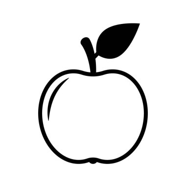 Elma ikonu. Web sitesi ve uygulama tasarımı için Apple işaret sembolü.