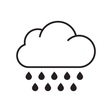 Yağmur ikonu. Web siteniz için bulut yağmuru sembolü, logo, uygulama, UI. Modern hava durumu fırtına işareti.
