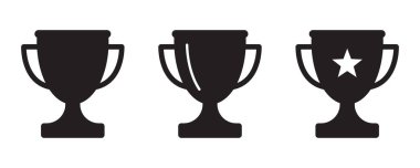 Kupa ikonu. Kupa, galibiyet kupası, zafer kupası ikonu. Web ve mobil için ödül sembolü işareti.