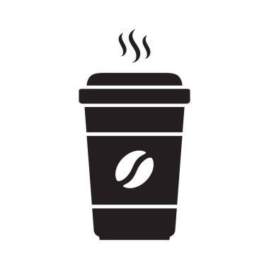 Kağıt kahve fincanı simgesi beyaz arkaplanda izole edilmiş. Sıcak bardak simgesi.