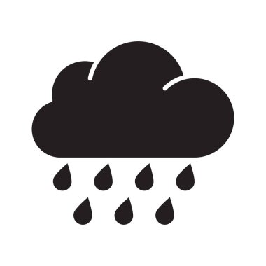 Yağmur ikonu. Bulut yağmur sembolü.